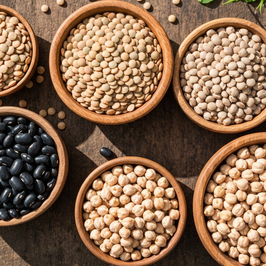 Verschiedene Linsen und Hülsenfrüchte